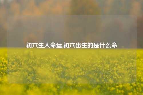 初六生人命运,初六出生的是什么命