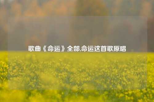 歌曲《命运》全部,命运这首歌原唱