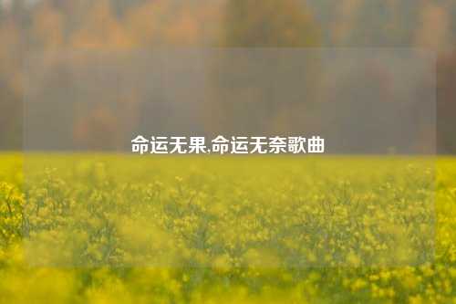 命运无果,命运无奈歌曲