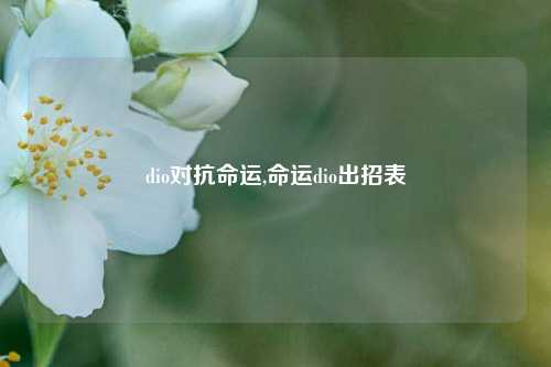 dio对抗命运,命运dio出招表