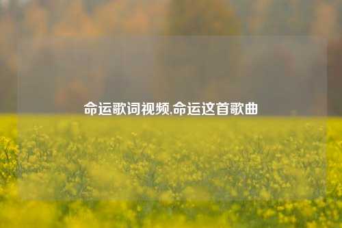 命运歌词视频,命运这首歌曲