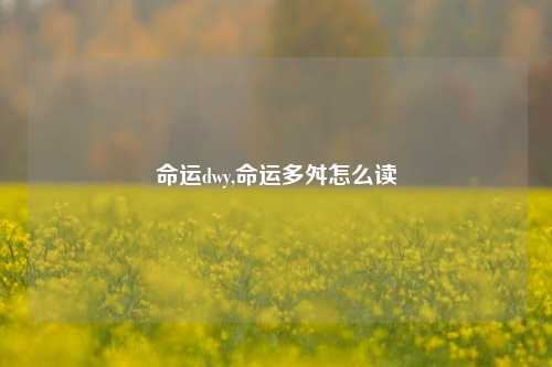 命运dwy,命运多舛怎么读