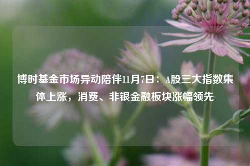 博时基金市场异动陪伴11月7日：A股三大指数集体上涨，消费、非银金融板块涨幅领先