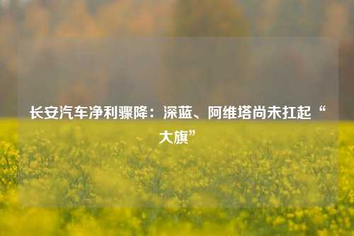 长安汽车净利骤降：深蓝、阿维塔尚未扛起“大旗”