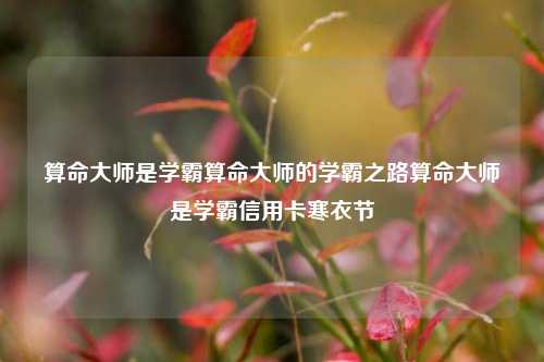 算命大师是学霸算命大师的学霸之路算命大师是学霸信用卡寒衣节