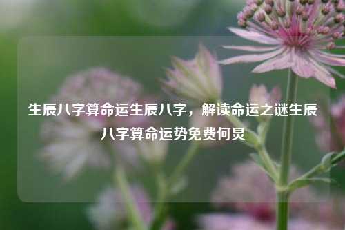 生辰八字算命运生辰八字，解读命运之谜生辰八字算命运势免费何炅