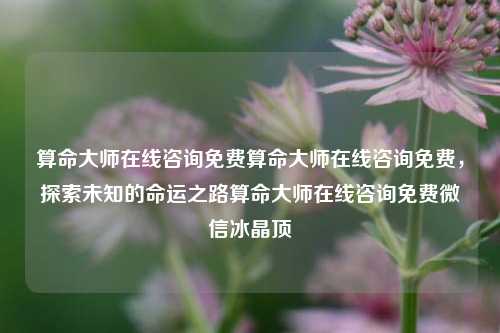 算命大师在线咨询免费算命大师在线咨询免费，探索未知的命运之路算命大师在线咨询免费微信冰晶顶