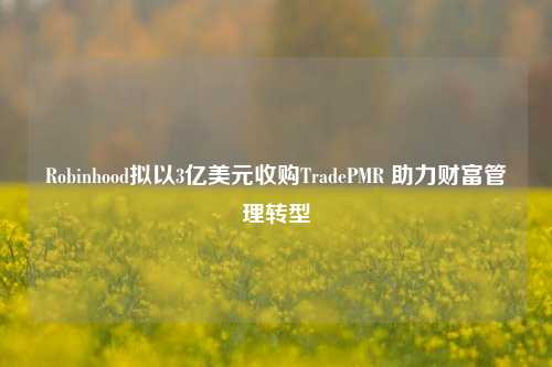 Robinhood拟以3亿美元收购TradePMR 助力财富管理转型