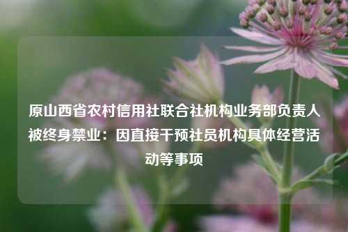 原山西省农村信用社联合社机构业务部负责人被终身禁业：因直接干预社员机构具体经营活动等事项