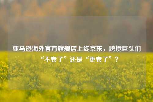 亚马逊海外官方旗舰店上线京东，跨境巨头们“不卷了”还是“更卷了”？