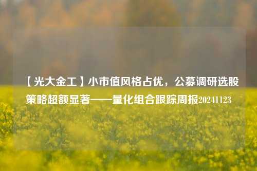 【光大金工】小市值风格占优，公募调研选股策略超额显著——量化组合跟踪周报20241123