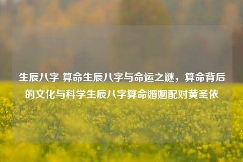 生辰八字 算命生辰八字与命运之谜，算命背后的文化与科学生辰八字算命婚姻配对黄圣依