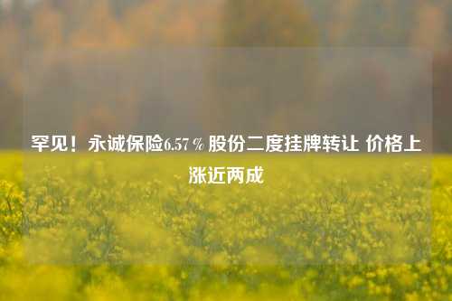 罕见！永诚保险6.57％股份二度挂牌转让 价格上涨近两成