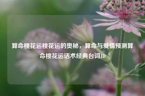 算命桃花运桃花运的奥秘，算命与爱情预测算命桃花运话术经典台词JD