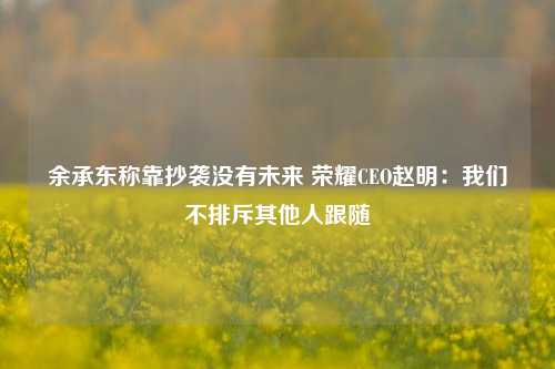 余承东称靠抄袭没有未来 荣耀CEO赵明：我们不排斥其他人跟随