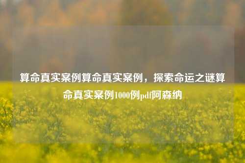 算命真实案例算命真实案例，探索命运之谜算命真实案例1000例pdf阿森纳