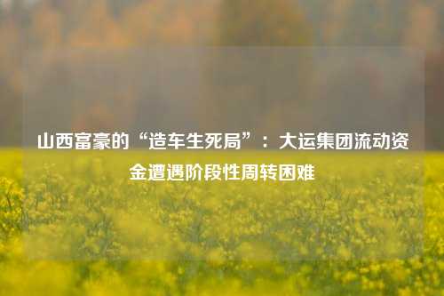 山西富豪的“造车生死局”：大运集团流动资金遭遇阶段性周转困难