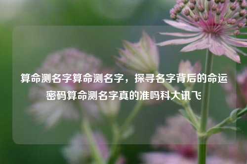 算命测名字算命测名字，探寻名字背后的命运密码算命测名字真的准吗科大讯飞