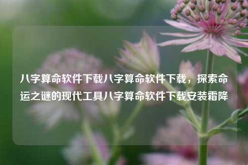 八字算命软件下载八字算命软件下载，探索命运之谜的现代工具八字算命软件下载安装霜降