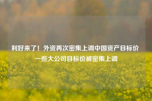 利好来了！外资再次密集上调中国资产目标价 一些大公司目标价被密集上调