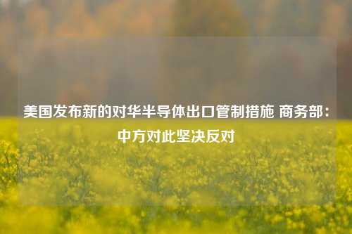 美国发布新的对华半导体出口管制措施 商务部：中方对此坚决反对