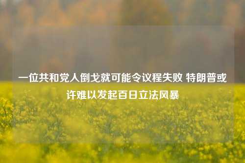 一位共和党人倒戈就可能令议程失败 特朗普或许难以发起百日立法风暴