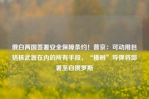 俄白两国签署安全保障条约！普京：可动用包括核武器在内的所有手段，“榛树”导弹将部署至白俄罗斯