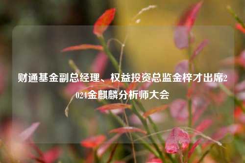 财通基金副总经理、权益投资总监金梓才出席2024金麒麟分析师大会