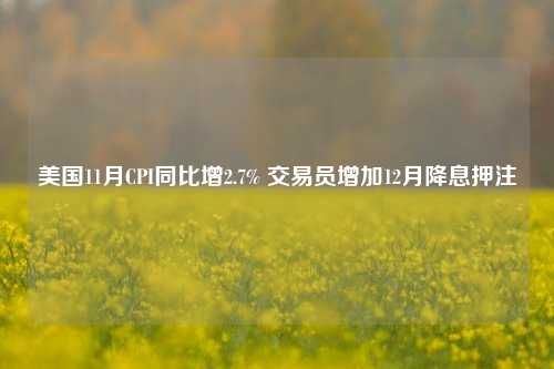 美国11月CPI同比增2.7% 交易员增加12月降息押注