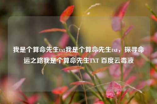 我是个算命先生txt我是个算命先生txt，探寻命运之路我是个算命先生TXT 百度云毒液