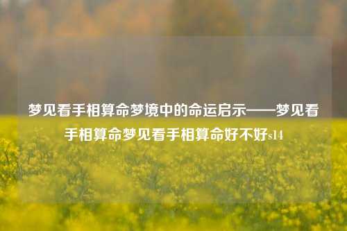 梦见看手相算命梦境中的命运启示——梦见看手相算命梦见看手相算命好不好s14