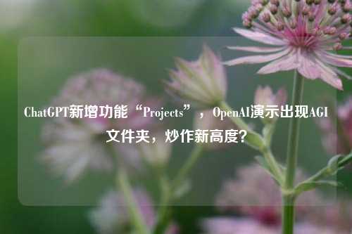 ChatGPT新增功能“Projects”，OpenAI演示出现AGI文件夹，炒作新高度？