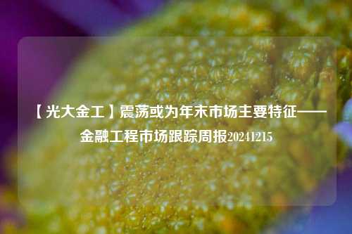 【光大金工】震荡或为年末市场主要特征——金融工程市场跟踪周报20241215