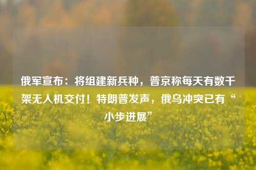 俄军宣布：将组建新兵种，普京称每天有数千架无人机交付！特朗普发声，俄乌冲突已有“小步进展”