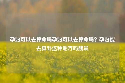 孕妇可以去算命吗孕妇可以去算命吗？孕妇能去算卦这种地方吗魏晨