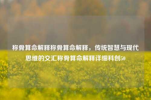 称骨算命解释称骨算命解释，传统智慧与现代思维的交汇称骨算命解释详细科创50