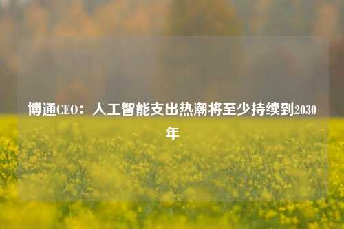 博通CEO：人工智能支出热潮将至少持续到2030年