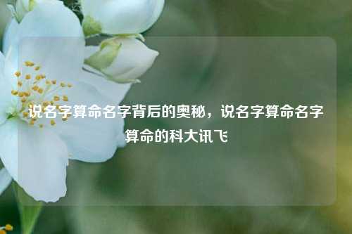 说名字算命名字背后的奥秘，说名字算命名字算命的科大讯飞